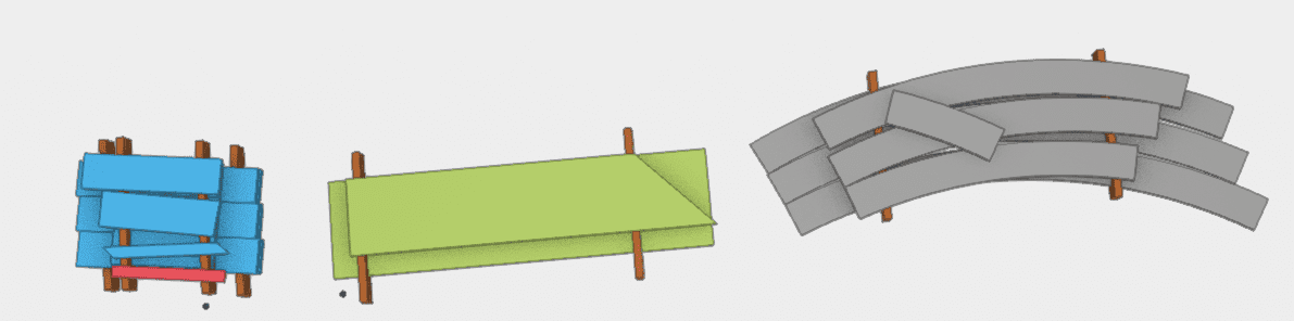 Figure 2: Example of what the component pack would look like on timber bearers awaiting loading into fabrication jig.